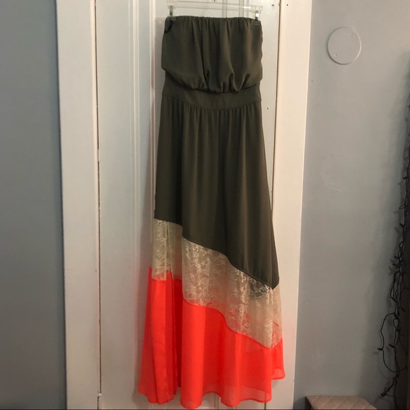 Bebe multi color strapless maxi - Picture 1 of 2